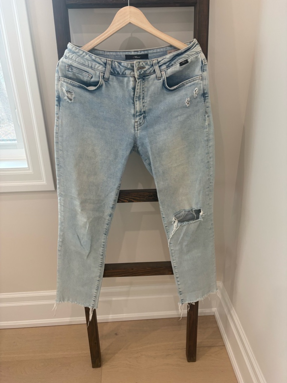 Mavi Light Blue Cropped Distressed Jeans